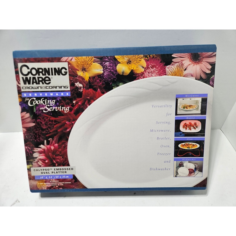 Vintage CorningWare Calypso Embossed Oval Platter 10x14 6109553 NEW IN BOX